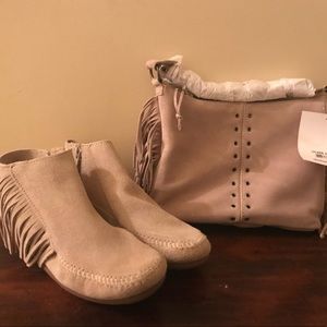Minnetonka Camel Purse and Booties